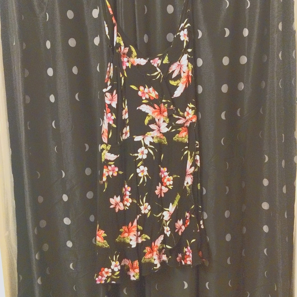 Large black and floral dress
